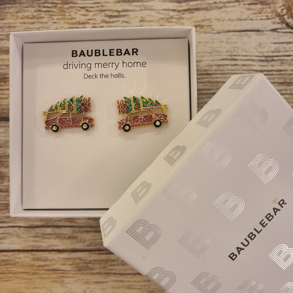 BaubleBar "Driving Merry Home/Deck the Halls" Festive Stud Earrings
